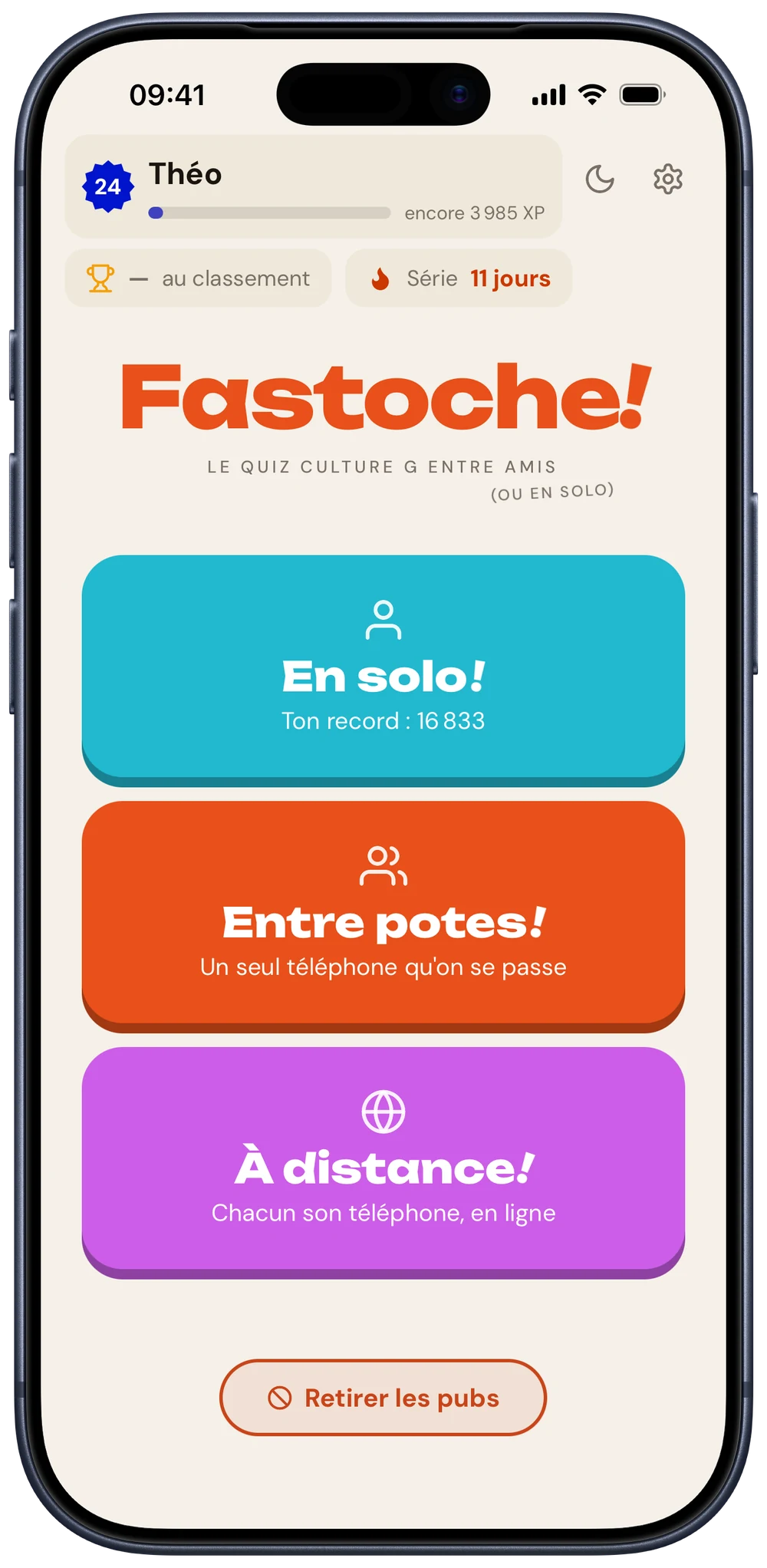 L'accueil de Fastoche et ses trois modes de jeu